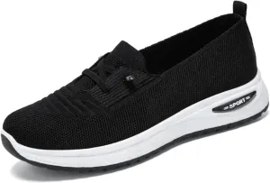 Womens Orthopedic Mesh Walking Shoes Loafers Arch Support Slip On Woven Low Top Outdoor Athletic Running Tennis Sneakers Cozy Basic Breathable Lightweight Wide Width Soft Comfy Sole Shoes Sneakers