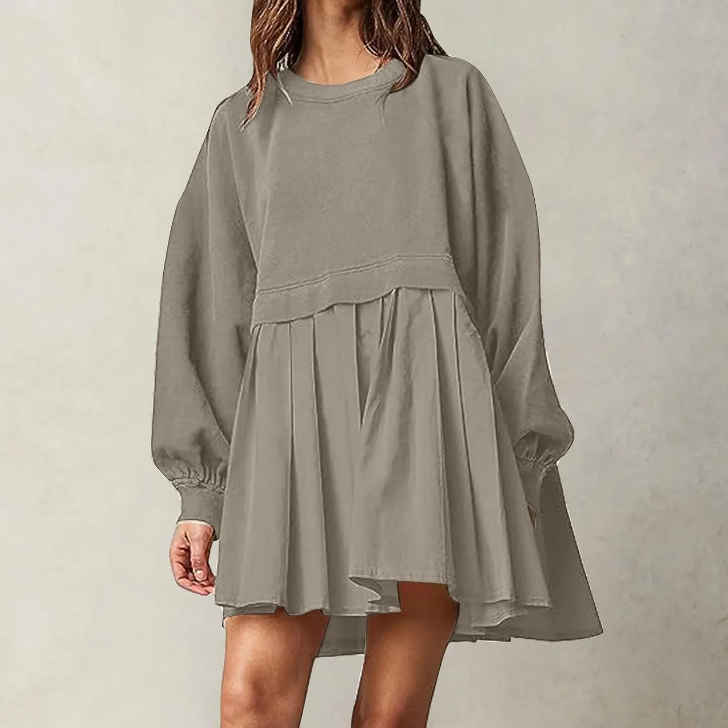 Womens Oversized Sweatshirt Dress 2023 Fall Fashion Long Sleeve Pullover Tops Relaxed Fit Sweatshirts Mini Dress