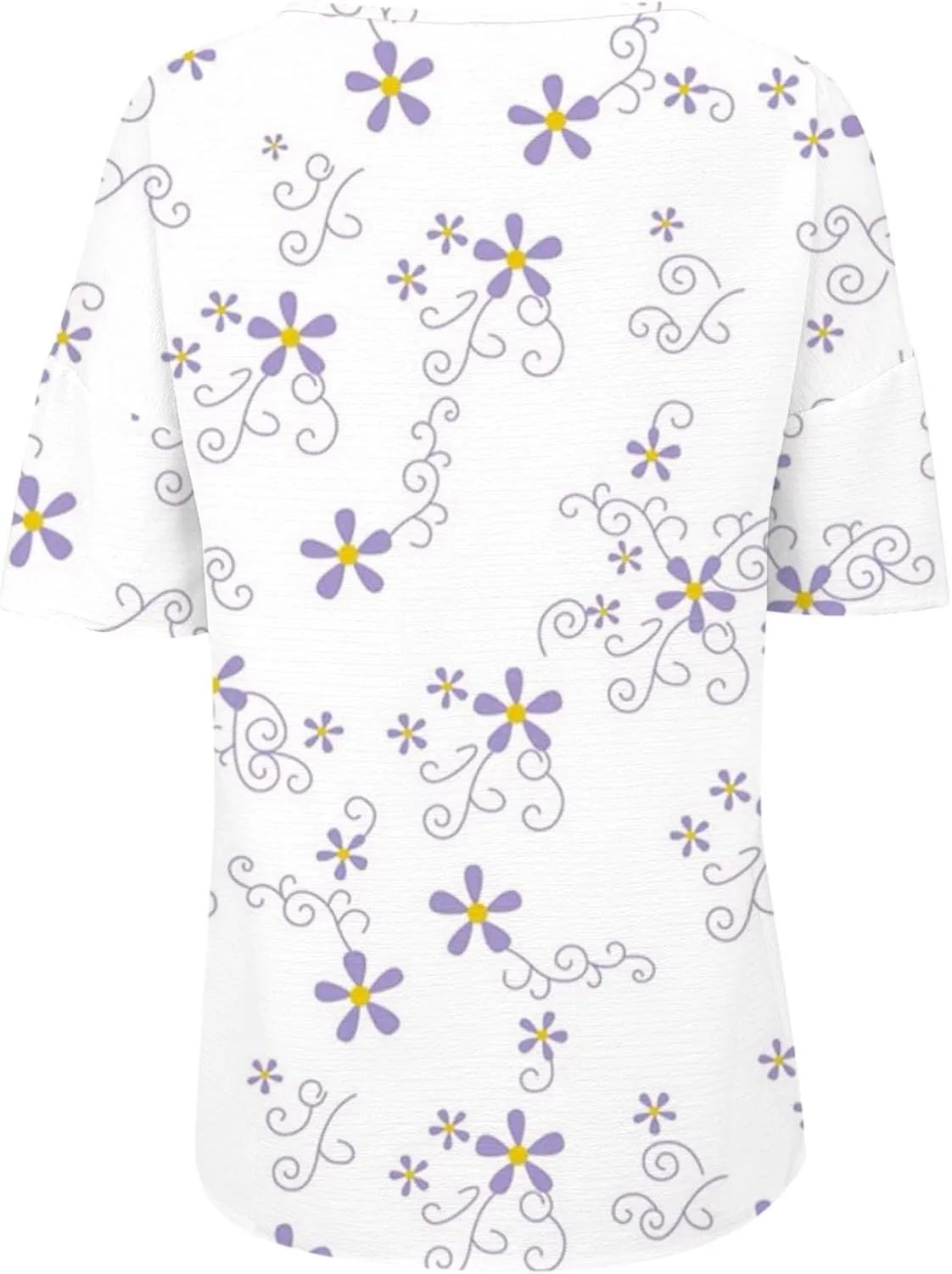 Womens Peasant Boho Tunic Tops 2025 3/4 Sleeve Floral Print Casual Loose Fit Pleated Summer Flowy Babydoll Blouses