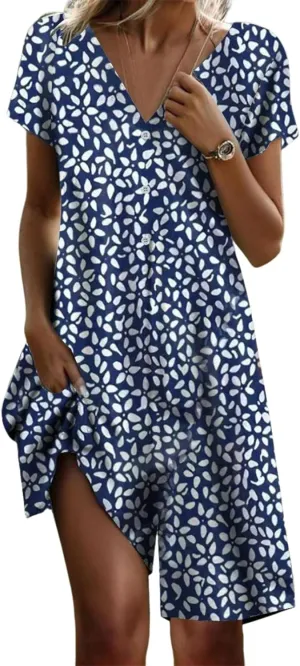 Women's Retro Red Paisley Print Midi Dress 2025 Spring Summer Outfits Casual Short Sleeve Crew Neck A Line Dresses
