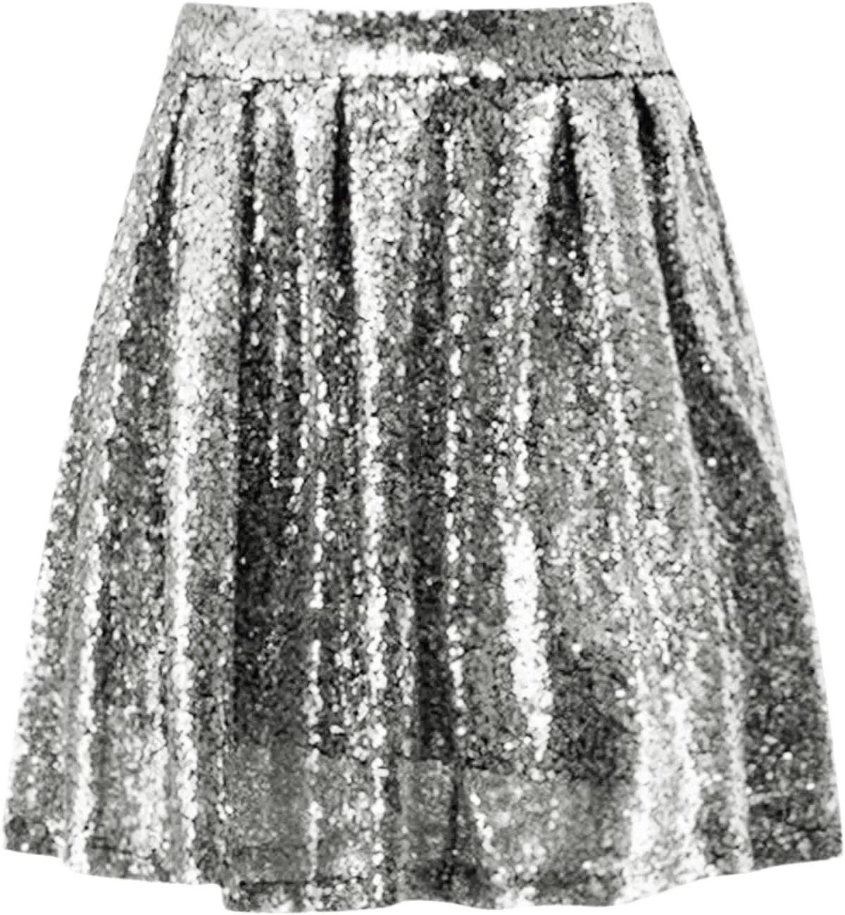 Womens Sequin Skirts Fashion High Waisted Pleated Skirts Holiday Party Sparkly Glitter Skirts 2025 Summer Trendy Skirts