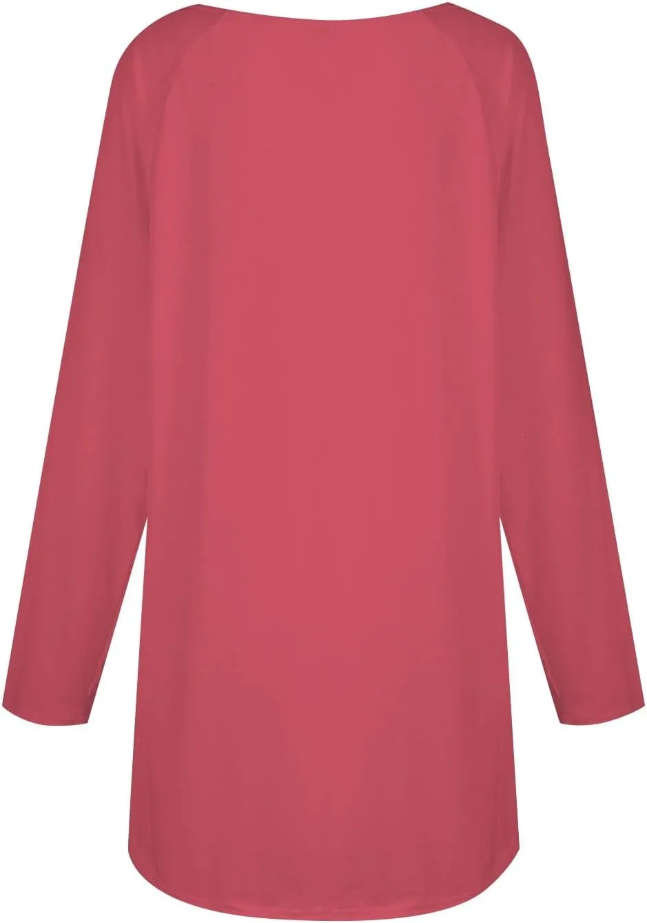Womens Shirts Long Sleeve Round Neck Tops Trendy Oversized Blouse Casual Cute Tunic Printed Loose Fit Clothing