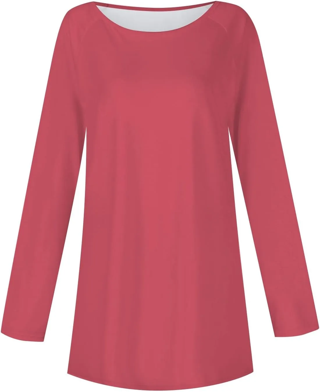Womens Shirts Long Sleeve Round Neck Tops Trendy Oversized Blouse Casual Cute Tunic Printed Loose Fit Clothing