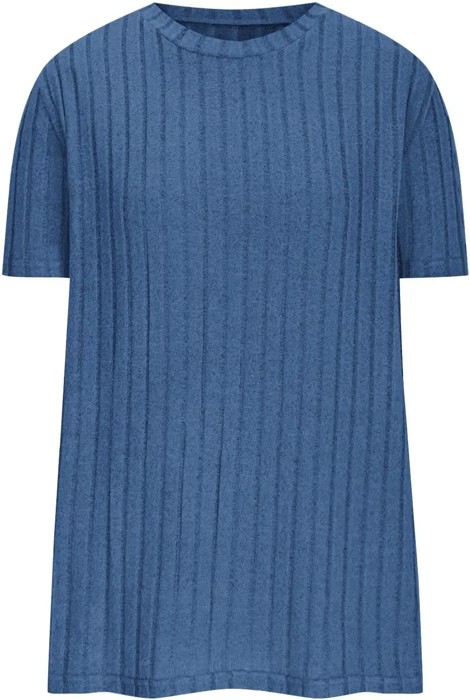 Womens Shirts Textured Short Sleeve Crewneck Casual Lounge Tops Dressy Ribbed Knit Pullover Blouse Shirts Summer Tees