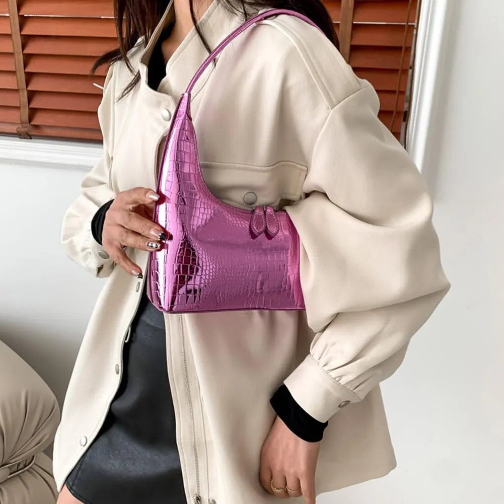 Women's Shoulder Bags, Stylish Crocodile Pattern Handbags Wallets, Top Handle Crossbody Bags, Cute Hobo Clutches