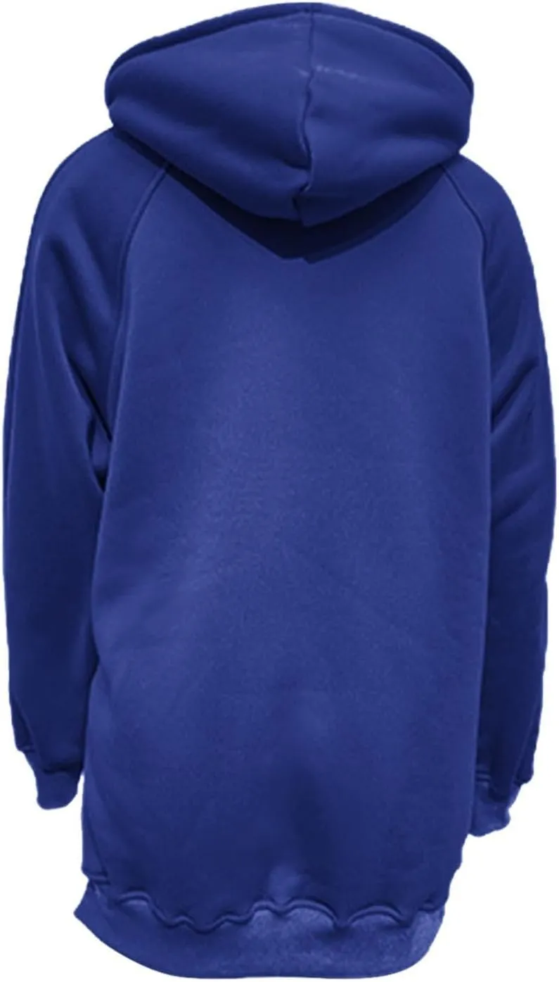 Women's Side Split Oversized Hoodies Sweatshirts Raglan Loose Fit Casual Solid Long Sleeve Pullover Tops with Kangroo Pocket