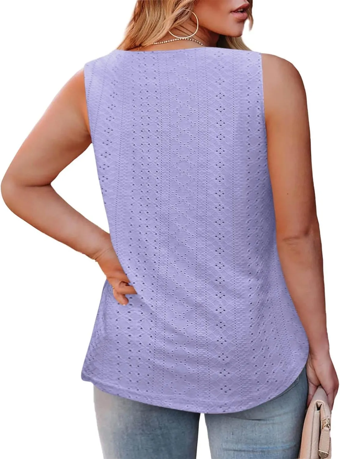 Womens Sleeveless Pleated Top Square Neck Tops for Plus Size Summer Vacation Tops Going Out Tops Fashion Trendy Tops