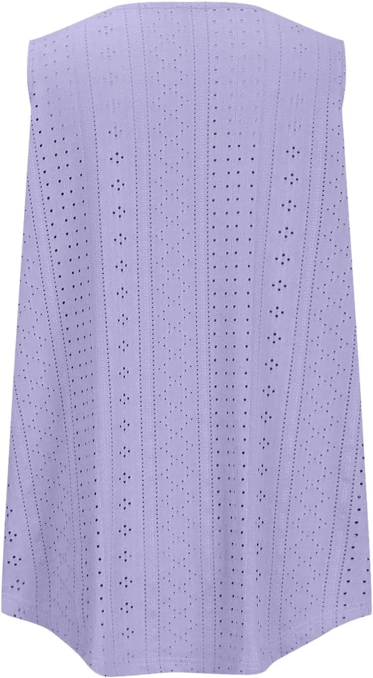Womens Sleeveless Pleated Top Square Neck Tops for Plus Size Summer Vacation Tops Going Out Tops Fashion Trendy Tops