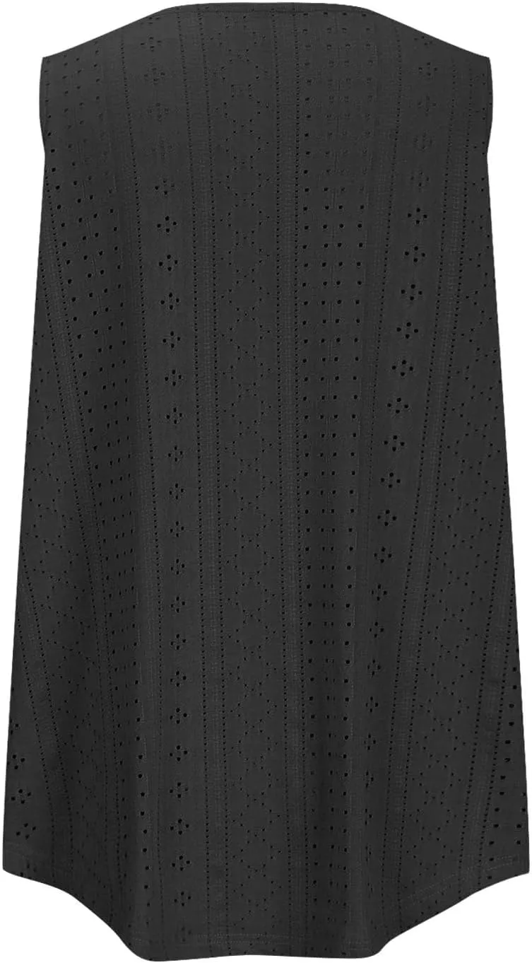Womens Sleeveless Pleated Top Square Neck Tops for Plus Size Summer Vacation Tops Going Out Tops Fashion Trendy Tops