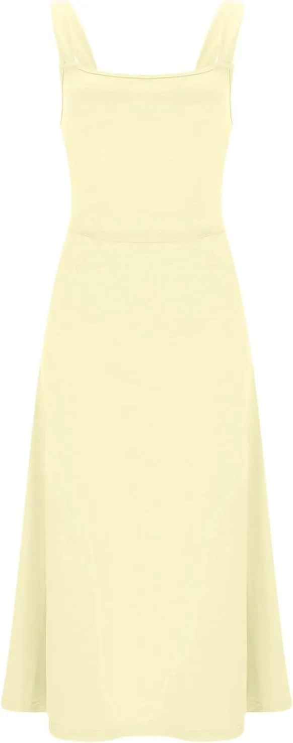 Womens Summer Casual Sleeveless Midi Dresses Scoop Neck Fit & Flare A-Line Flowy Long Sundress Beach Outfits