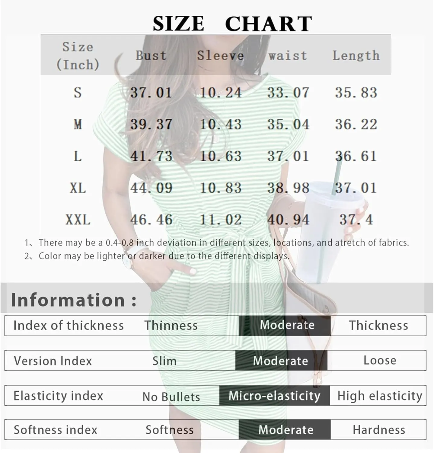 Women's Summer Striped Short Sleeve Tshirt Dress Business Casual Tie Waist Midi Dresses Cute Sun Dress with Pockets