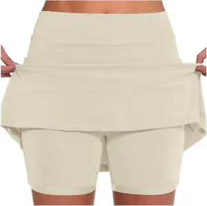Womens Tennis Skirts High Waisted Elastic Athletic Golf Mini Skirts Inner Shorts Summer Casual Running Skorts with Pockets