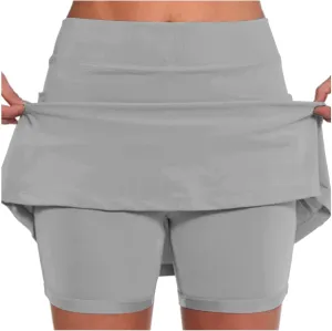 Womens Tennis Skirts High Waisted Elastic Athletic Golf Mini Skirts Inner Shorts Summer Casual Running Skorts with Pockets
