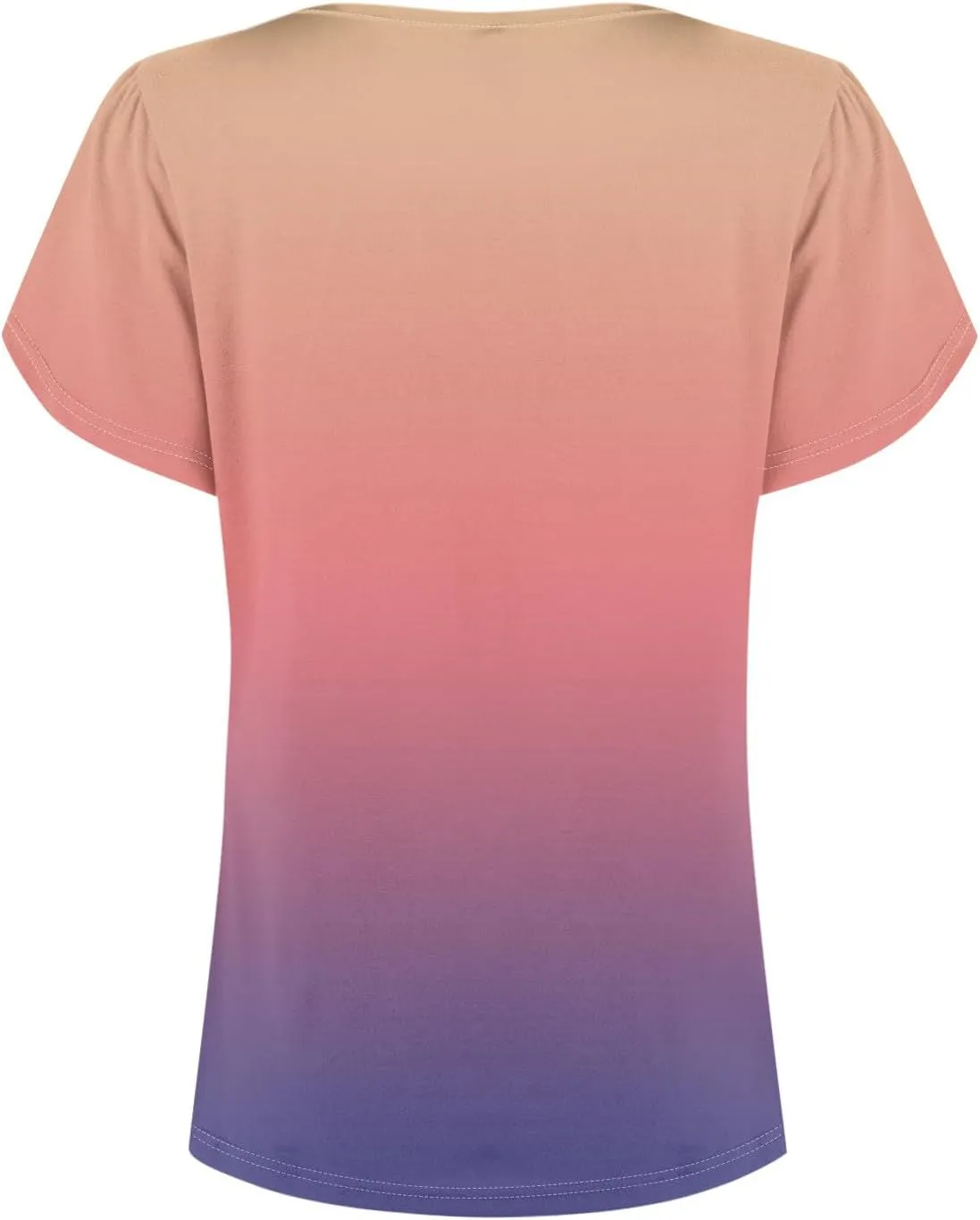 Womens Tops Petal Short Sleeve Summer Dressy Casual Crew Neck Shirts Floral Print Blouses Pleated Tunics
