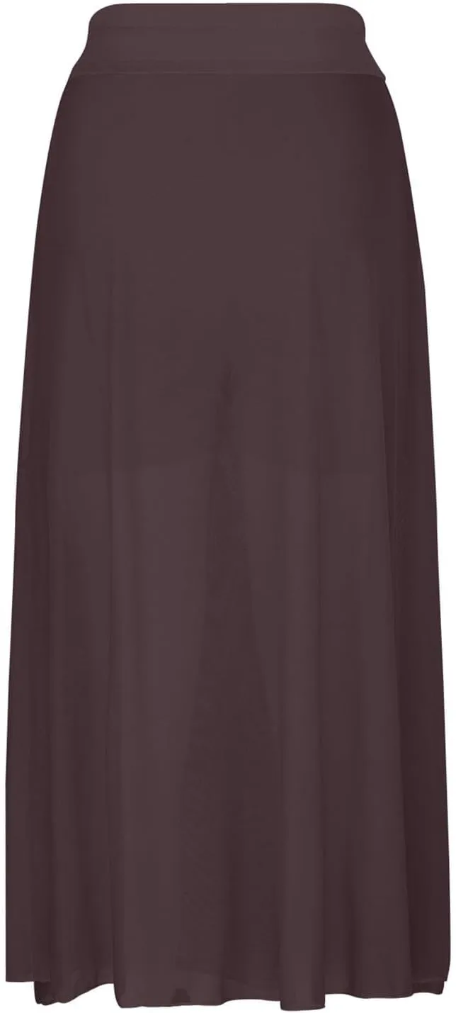 Women's Tulle Skirts Midi Elastic High Waist Flowy Pleated A-Line Mesh Party Long Skirts Swing Summer Beach Skirts