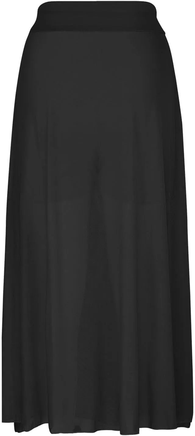 Women's Tulle Skirts Midi Elastic High Waist Flowy Pleated A-Line Mesh Party Long Skirts Swing Summer Beach Skirts