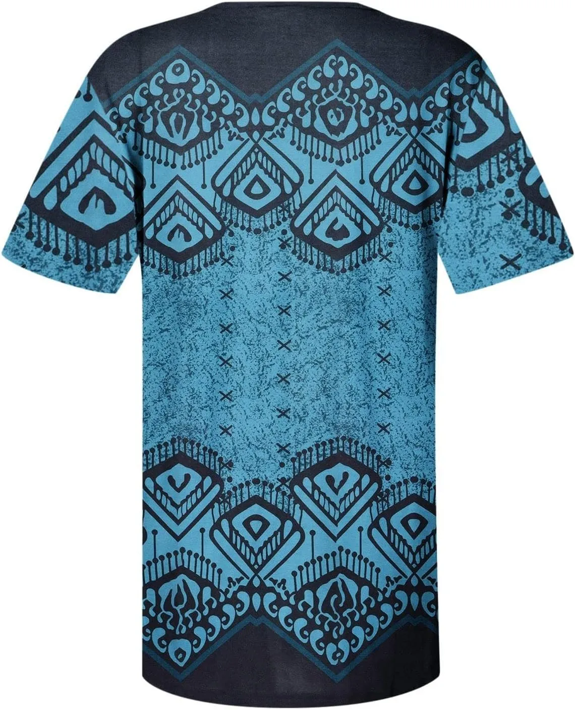 Womens Tunic Tops,Trendy Boho Floral Mosaic Tunic Shirts Short Sleeve Button Vneck Tshirt Casual Relaxed Blouse