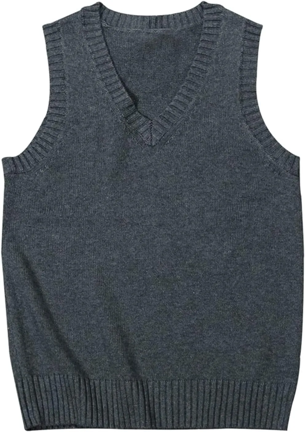 Womens V Neck Sweater Vest School Uniform Solid Color Sleeveless Knit Sweaters Pullover Tank Tops
