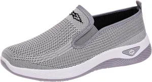 Women's Woven Orthopedic Breathable Soft Shoes Slip On Arch Support Walking Flying Sneakers Comfortable Wide Width Walking Shoes