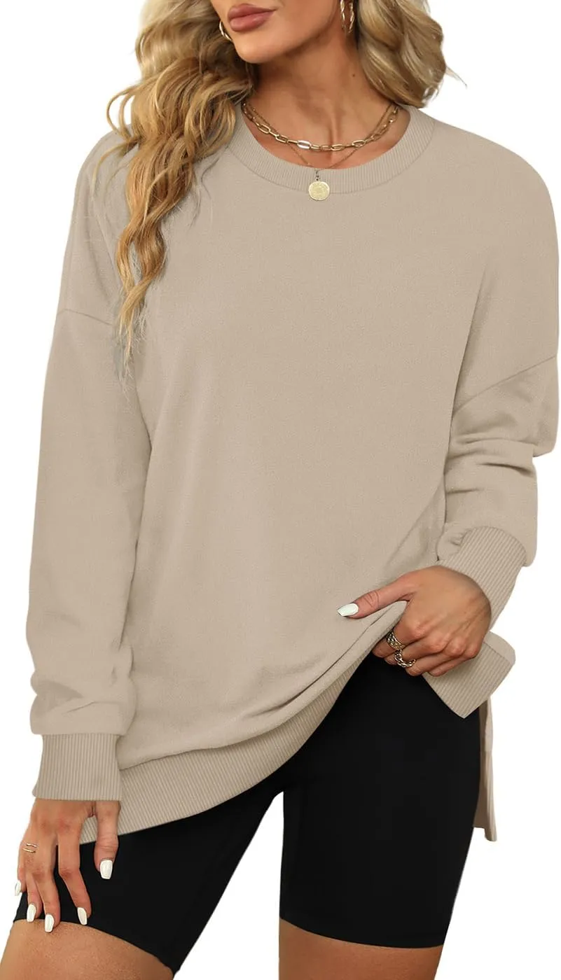 XIEERDUO Womens Oversized Sweatshirts Pullover Casual Crewneck Long Sleeve Tops Comfy