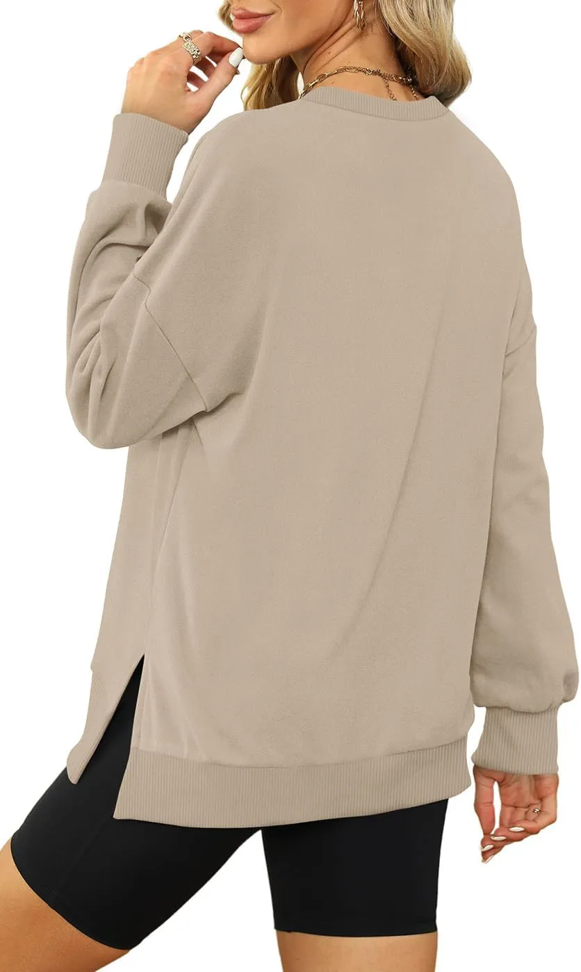 XIEERDUO Womens Oversized Sweatshirts Pullover Casual Crewneck Long Sleeve Tops Comfy