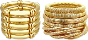YBMYCM 10PCS Gold Chunky Bangles Bracelets for Women