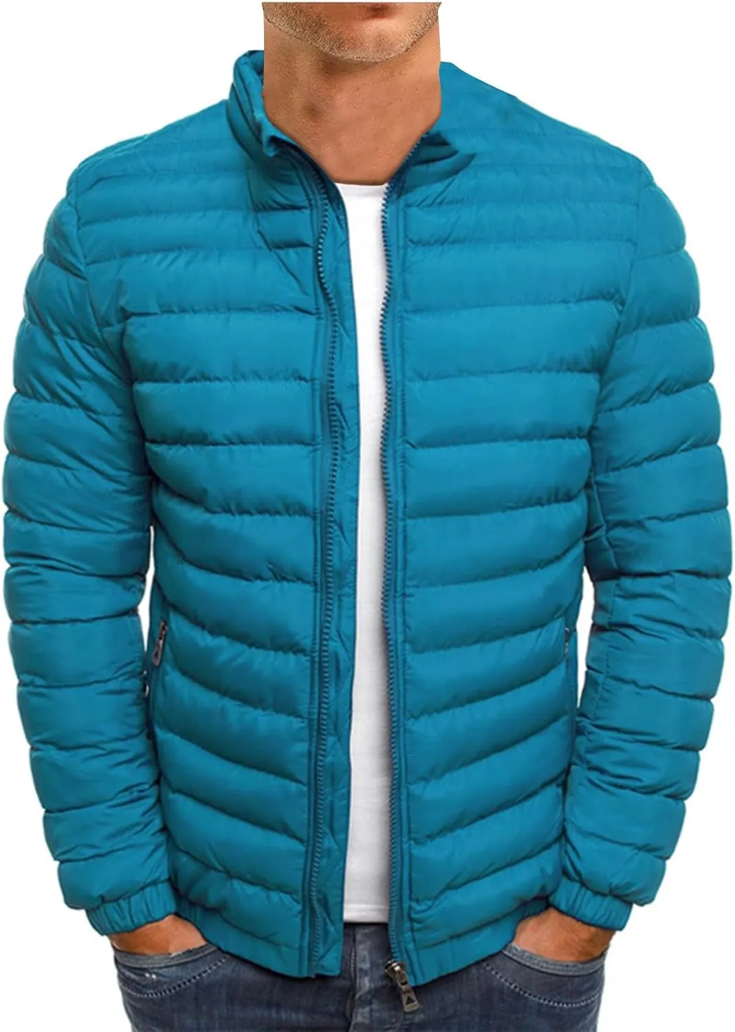 Ymosrh Men's Down Jacket Winter Lightweight Puffer Jacket Warm Insulated Windproof Quilted Coat Jacket, M-2XL