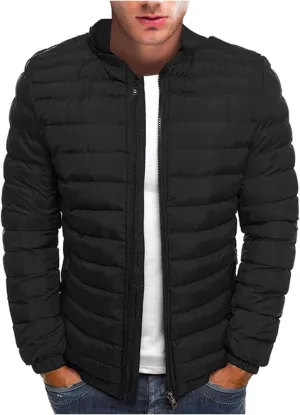 Ymosrh Men's Down Jacket Winter Lightweight Puffer Jacket Warm Insulated Windproof Quilted Coat Jacket, M-2XL