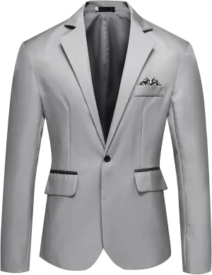 Ymosrh Men's Dress Jackets Casual One Button Suit Blazer Jacket Sport Coat for Wedding Prom Dinner Party Sport Coats