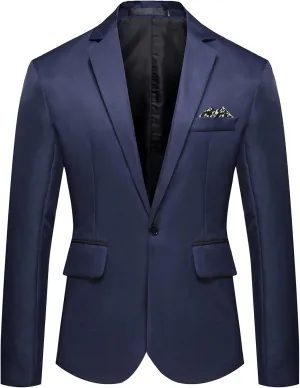 Ymosrh Men's Dress Jackets Casual One Button Suit Blazer Jacket Sport Coat for Wedding Prom Dinner Party Sport Coats