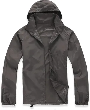 Ymosrh Men's Travel Rain Jacket Waterproof Windbreaker Lightweight Packable Coat with Hood for Outdoor Hiking, XS-3XL