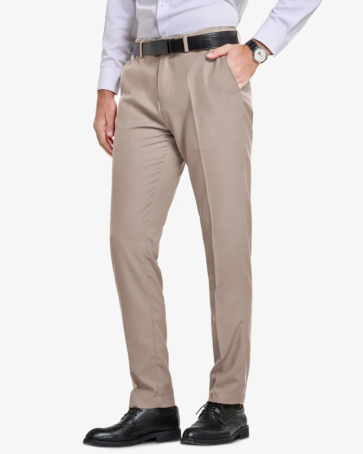 YND Men's Business Suit Pants Slim Fit Flex Flat Front Pant
