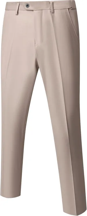YND Men's Business Suit Pants Slim Fit Flex Flat Front Pant