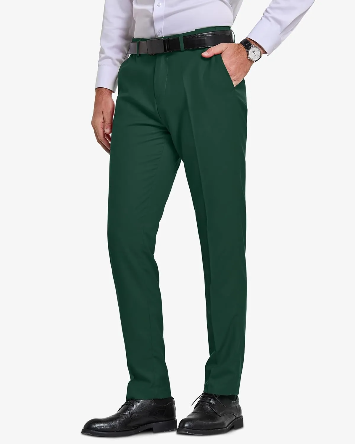 YND Men's Business Suit Pants Slim Fit Flex Flat Front Pant