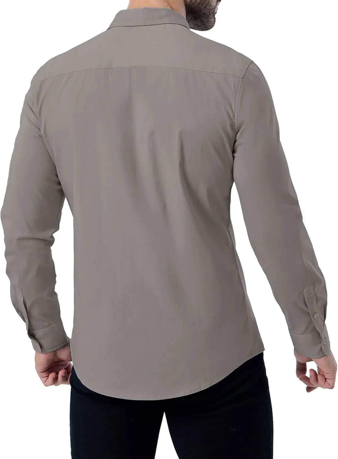 ZAFUL Mens Dress Shirts Slim Fit Button Down Long Sleeve Stretch Collared Shirt Cotton Wrinkle Free Button Up Mens Tops