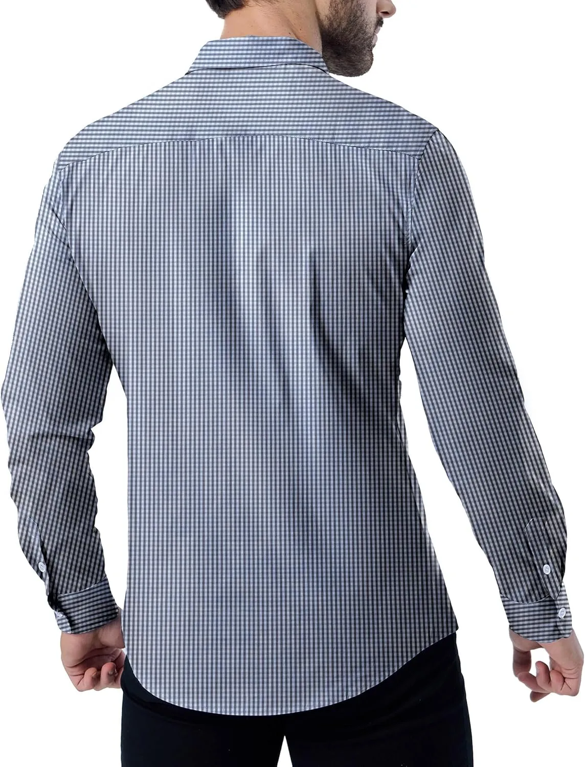 ZAFUL Mens Dress Shirts Slim Fit Button Down Long Sleeve Stretch Collared Shirt Cotton Wrinkle Free Button Up Mens Tops