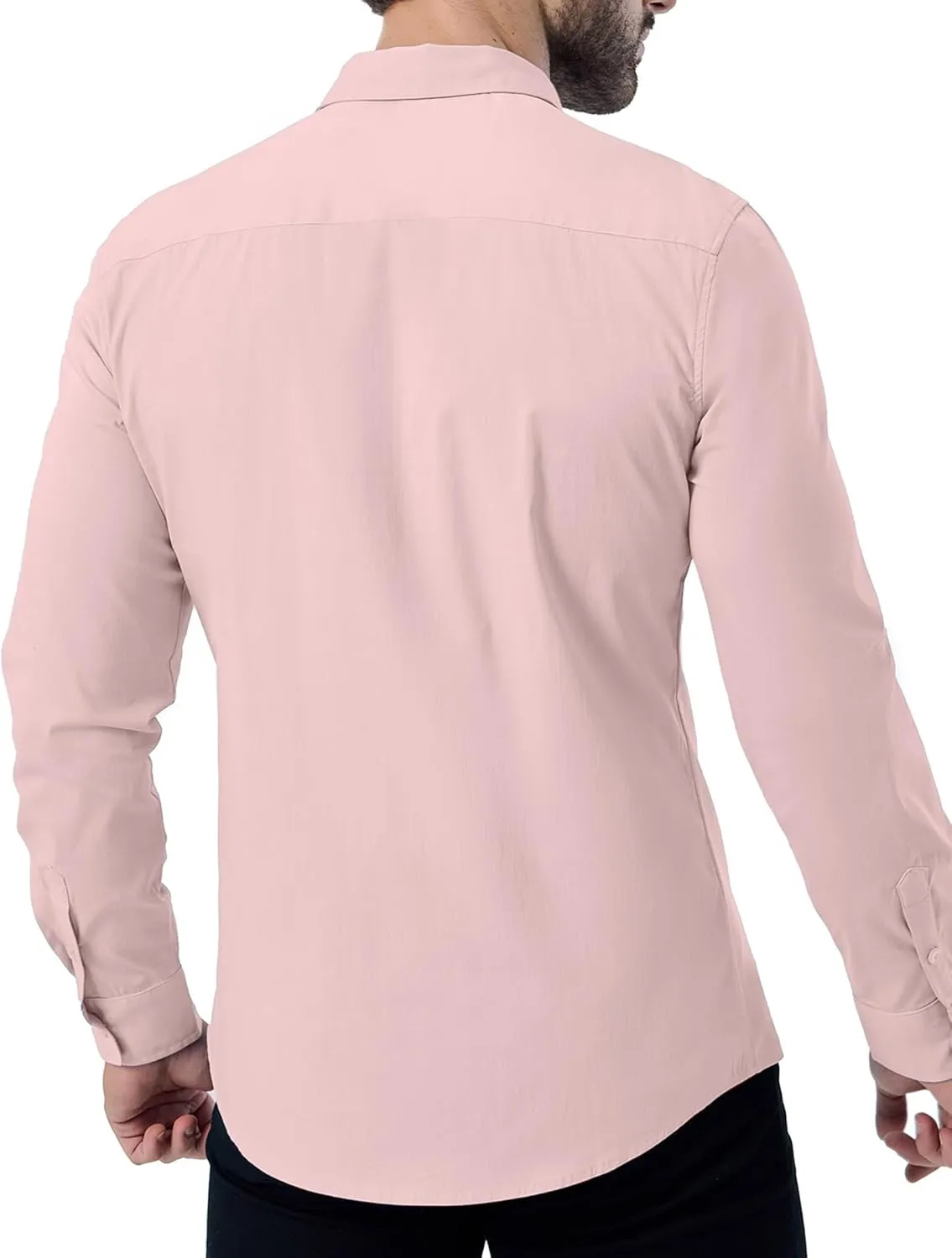 ZAFUL Mens Dress Shirts Slim Fit Button Down Long Sleeve Stretch Collared Shirt Cotton Wrinkle Free Button Up Mens Tops