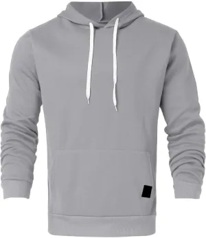 ZEFOTIM Casual Big and Tall Hoodies for Men Soild Color Plus Size Sweatshirt Sports Baggy Long Sleeve Drawstring Hoodie